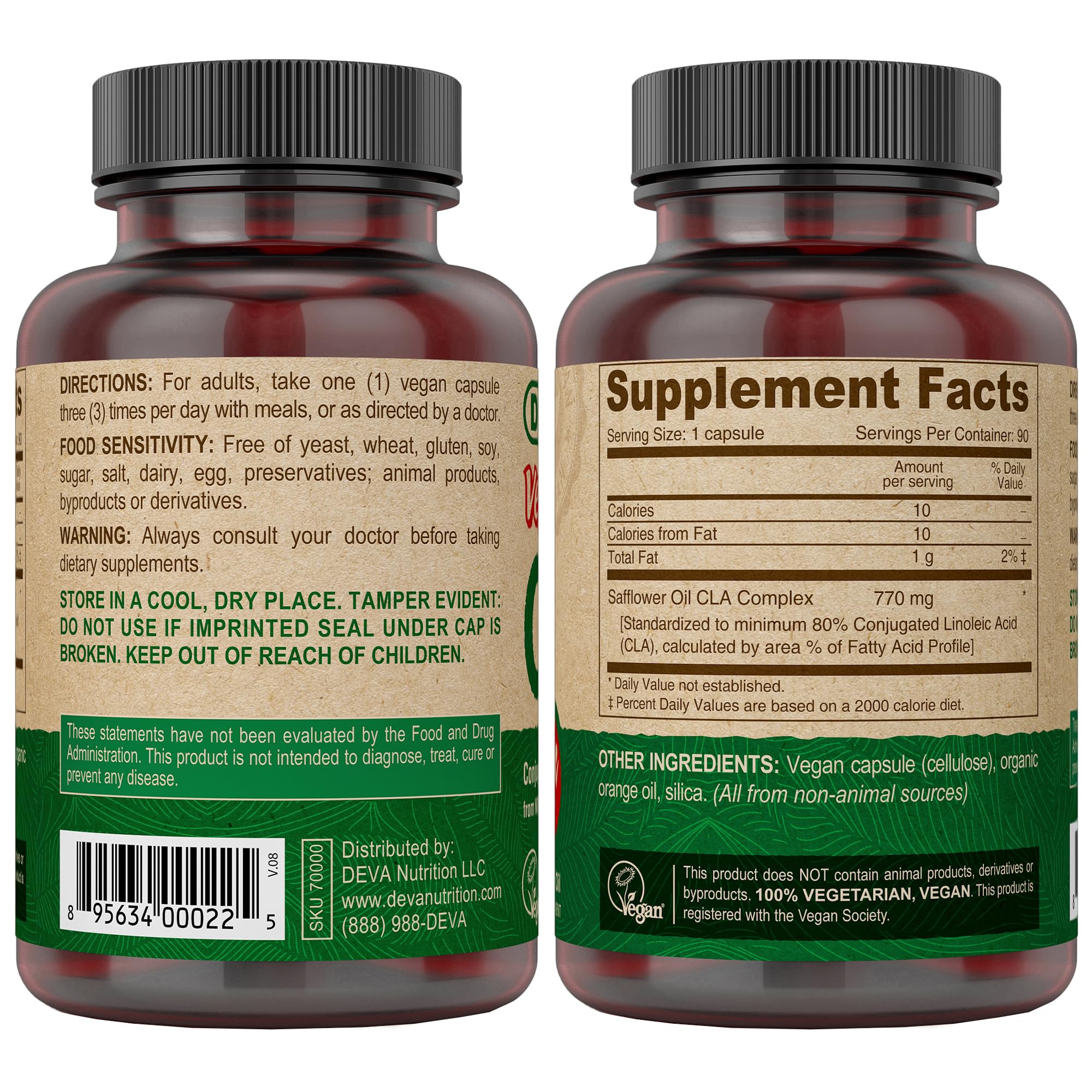 Three vegan capsules daily for adults