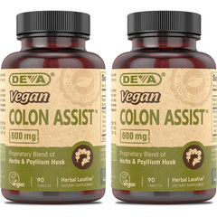 Front view of DEVA Vegan Colon Assist bottle - pack of 2