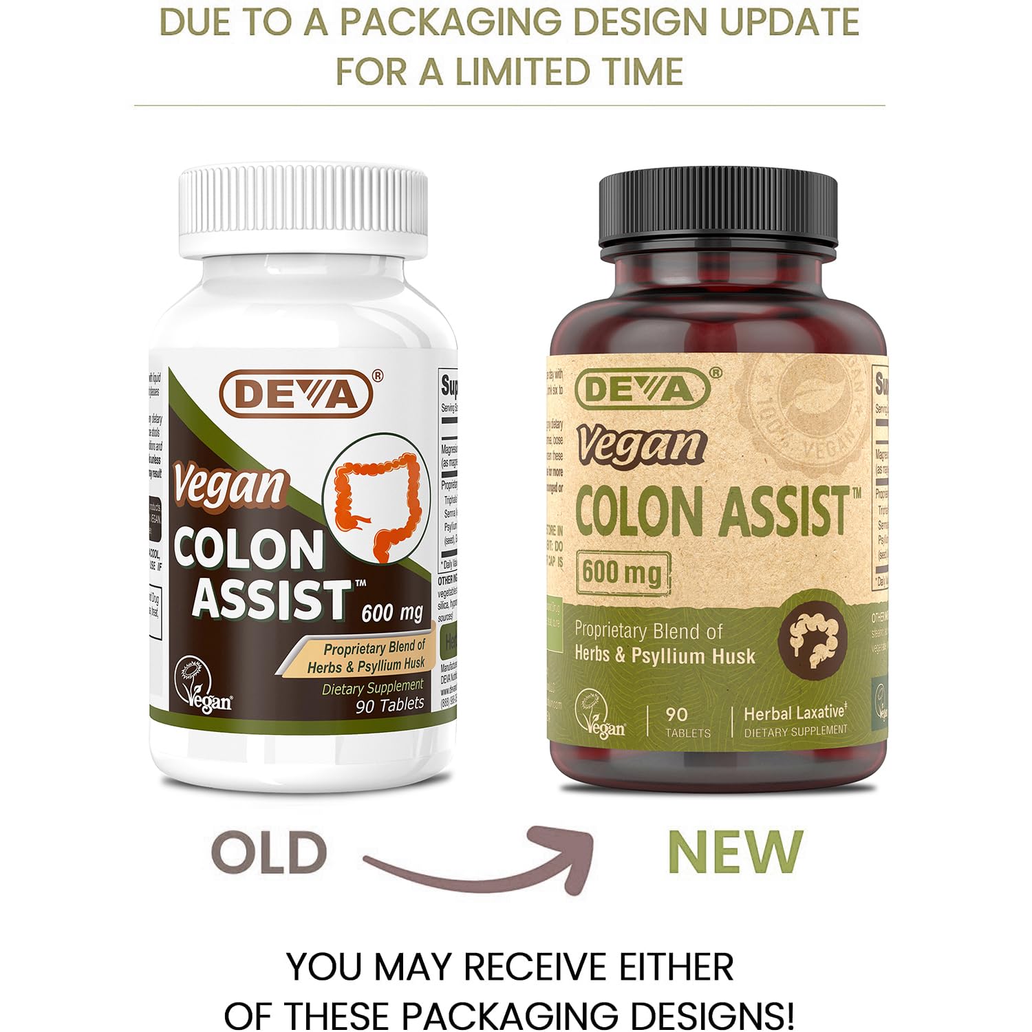 Lifestyle shot of DEVA Vegan Colon Assist with a glass of water