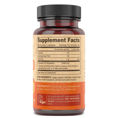 Vegan vitamins bottle with label