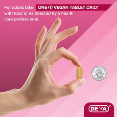 Suggested daily dosage and packaging details for DEVA supplement