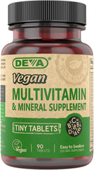Front view of DEVA Vegan Multivitamin for Women & Men bottle