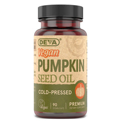 DEVA Vegan Pumpkin Seed Oil 500 mg bottle – 90 capsules
