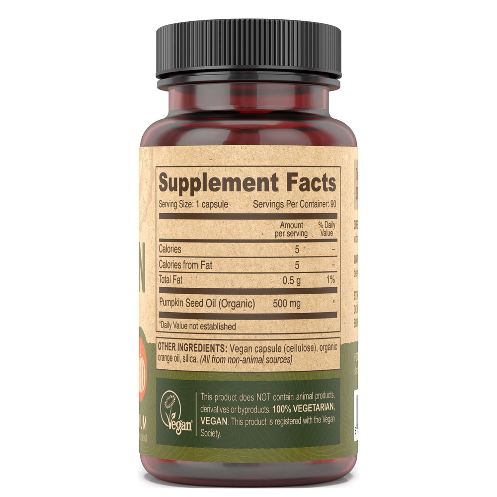 Cold-pressed and unrefined pumpkin seed oil capsules image