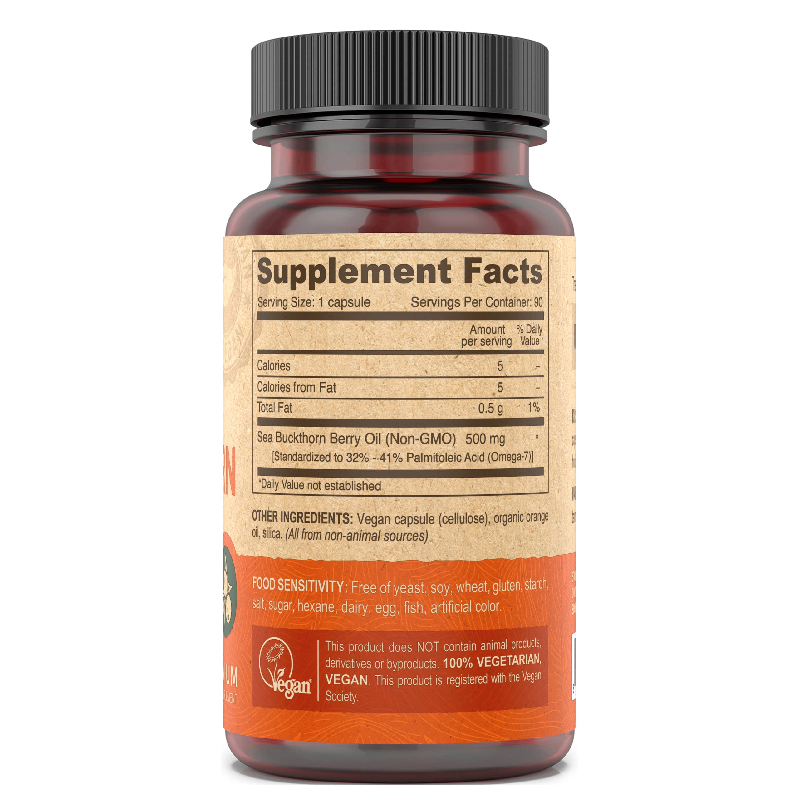 Vegan capsule bottle and packaging