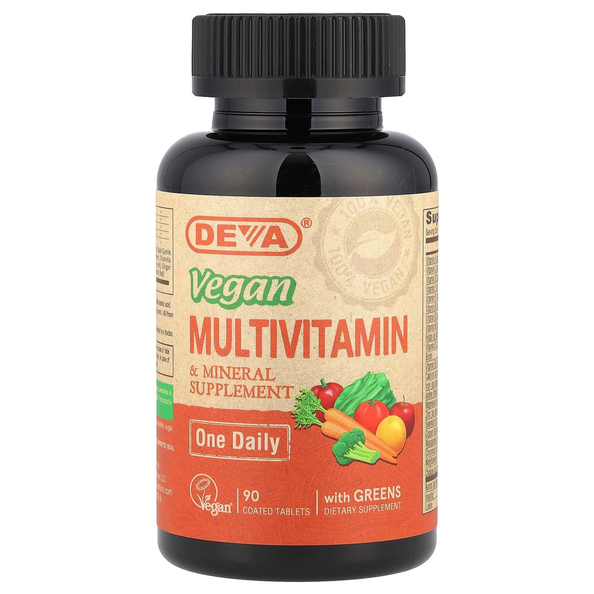DEVA Tiny Tablets vegan multivitamin bottle for women and men