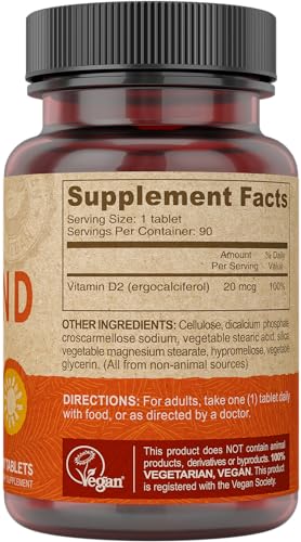 Vegan Vitamin D2 ergocalciferol - plant-based, no animal ingredients.