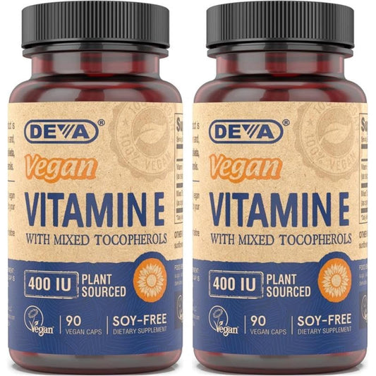 DEVA Vitamin E 400IU bottle from non-GMO sunflower source
