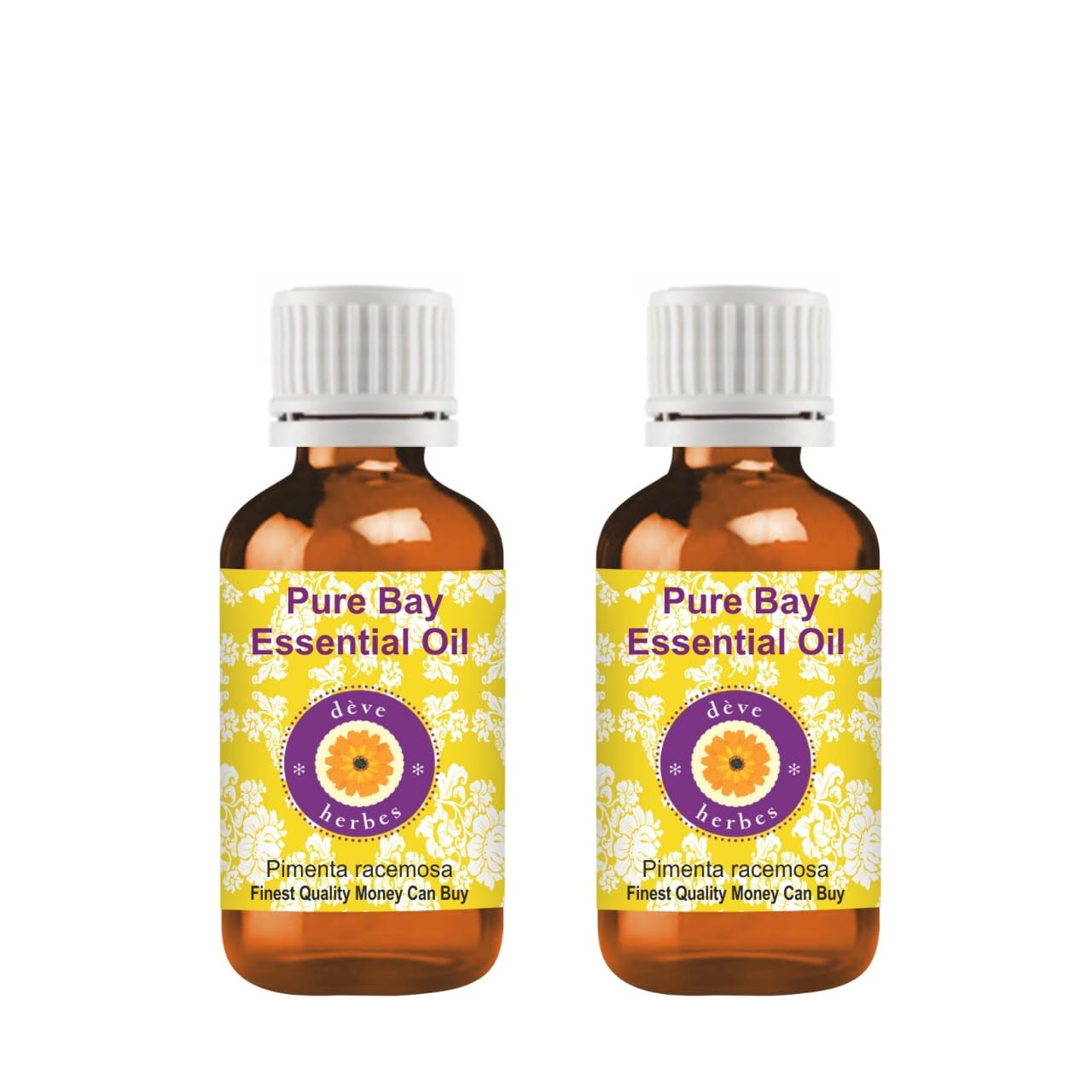 Bay essential oil in amber glass bottle - 30ml x 2 set