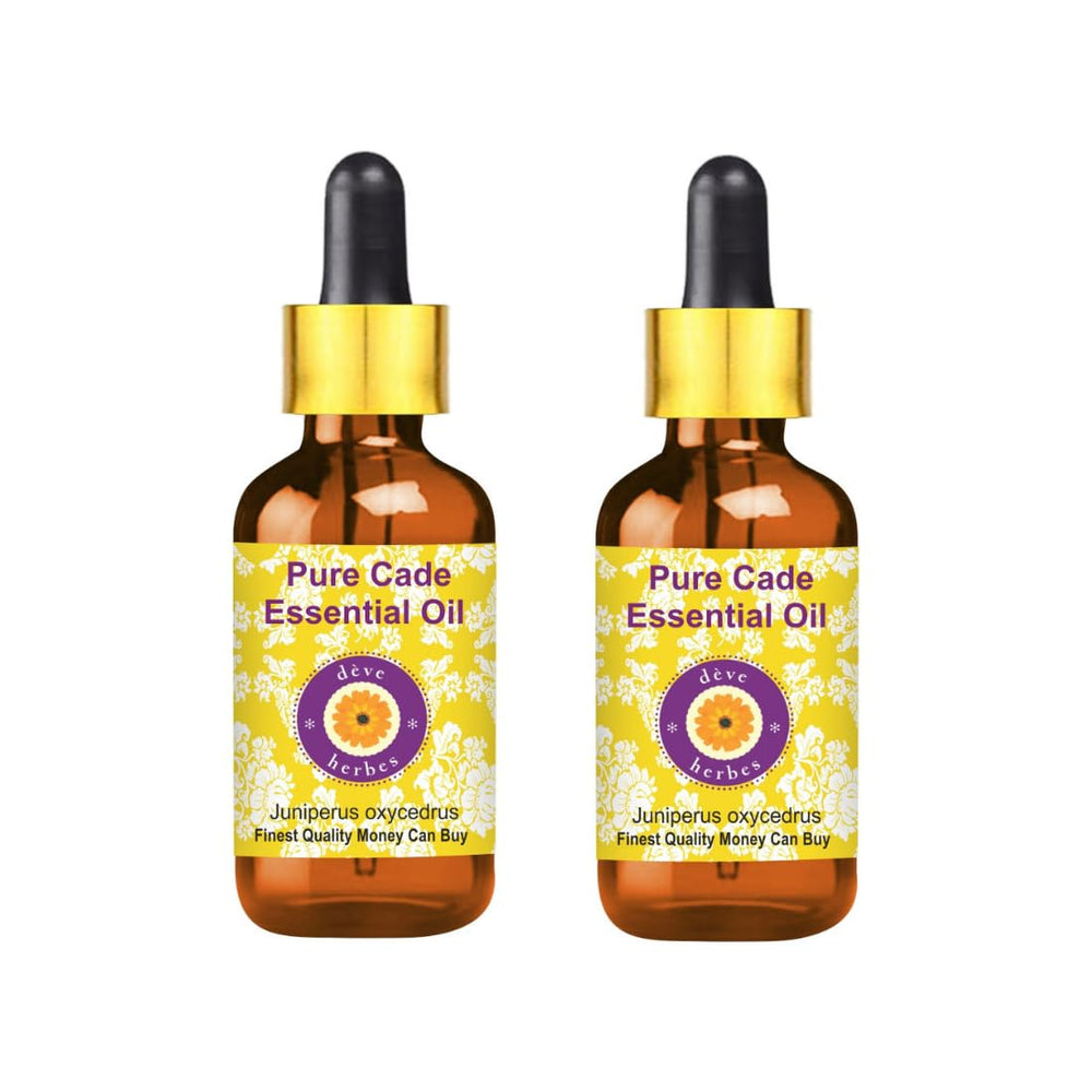 dève herbes Cade Essential Oil 50ml x 2 in amber glass bottles with droppers