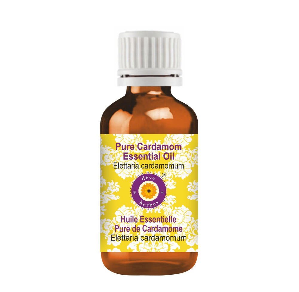 Deve Herbes Cardamom Essential Oil 10ml amber glass bottle