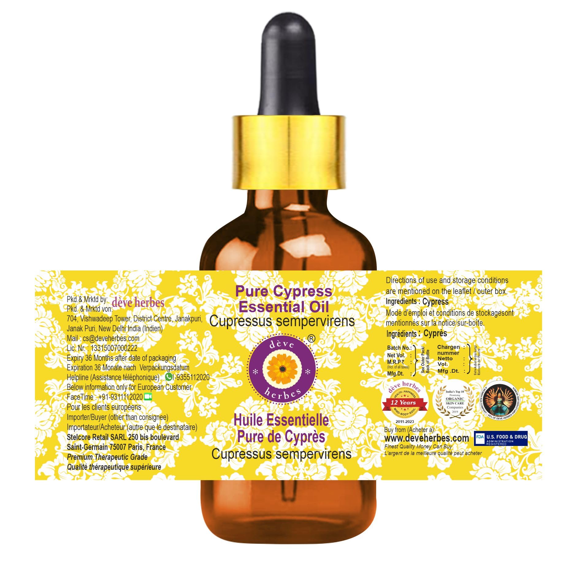 Deve Herbes Cypress oil 5ml bottle