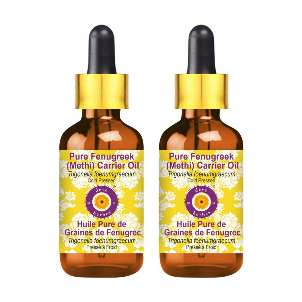 Deve Herbes Pure Fenugreek Oil 100ml with amber glass bottle and dropper