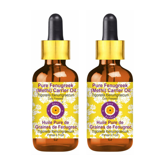 Deve Herbes Pure Fenugreek Oil 100ml with amber glass bottle and dropper