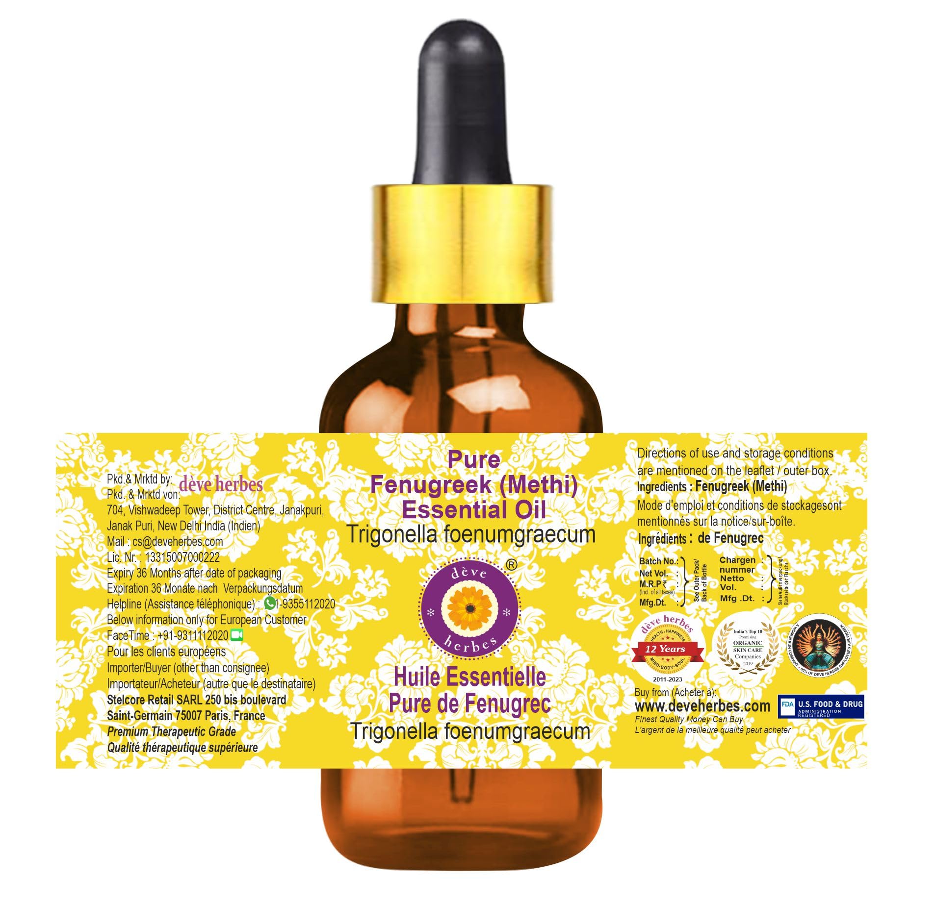 Label highlighting purity and single-ingredient formula