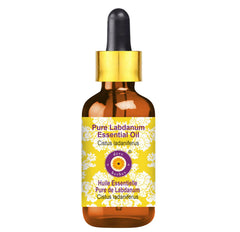 Labdanum essential oil 30ml amber glass bottle with glass dropper