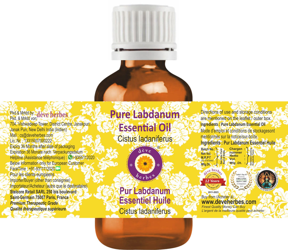 Close-up of Labdanum essential oil droplets