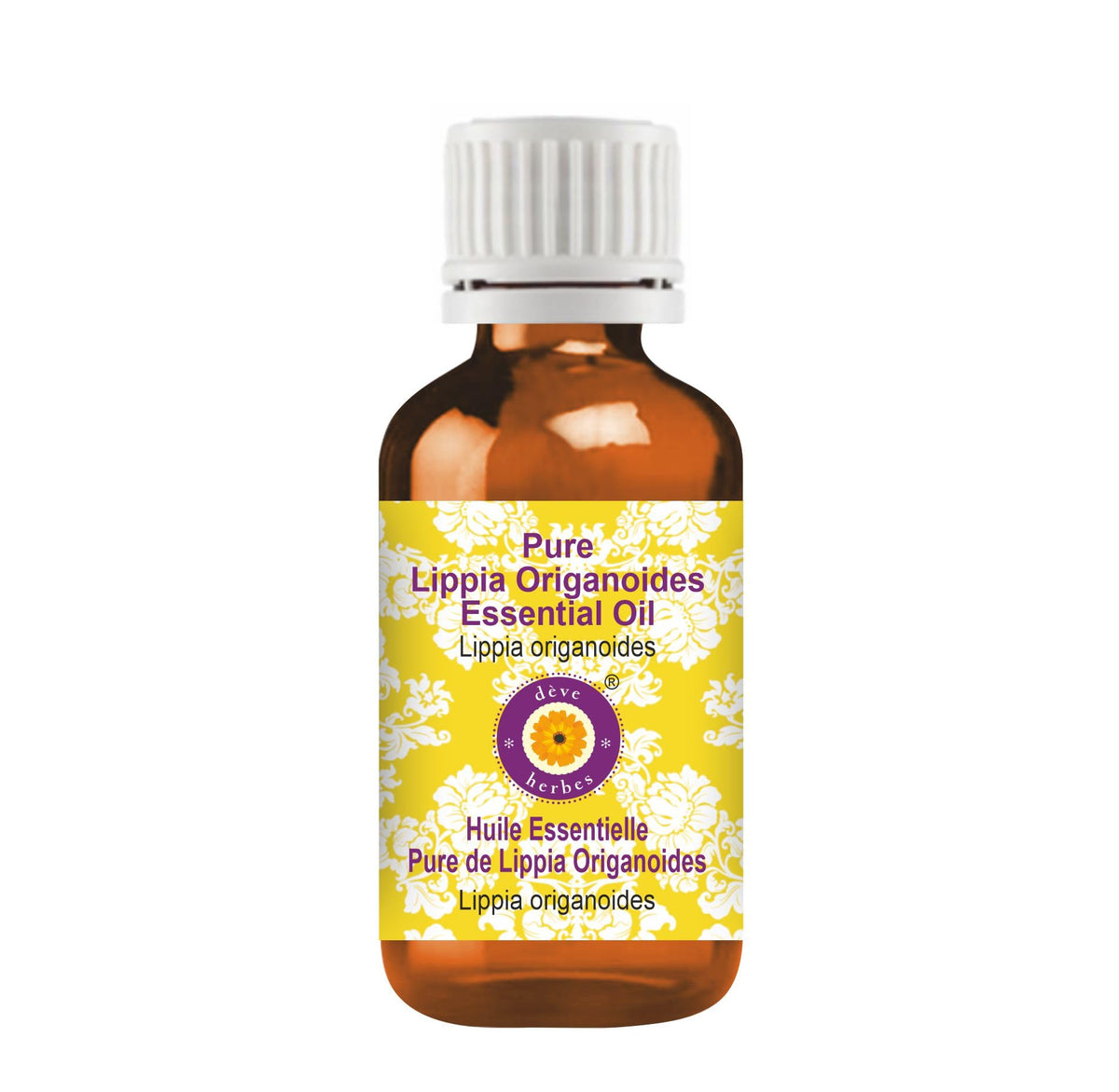 Amber glass bottle of Deve Herbes Lippia Origanoides essential oil, 5ml