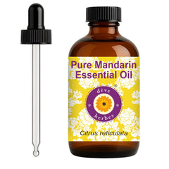 Mandarin Essential Oil 120ml amber glass bottle with glass dropper