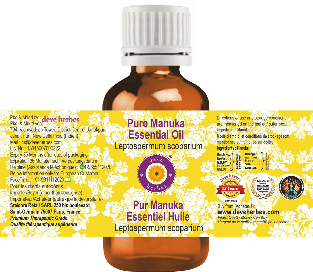 Steam-distilled Manuka essential oil 5ml bottle