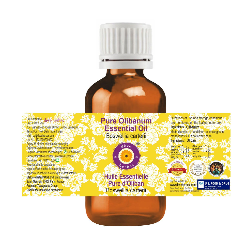 Steam-distilled Boswellia carterii essential oil close-up