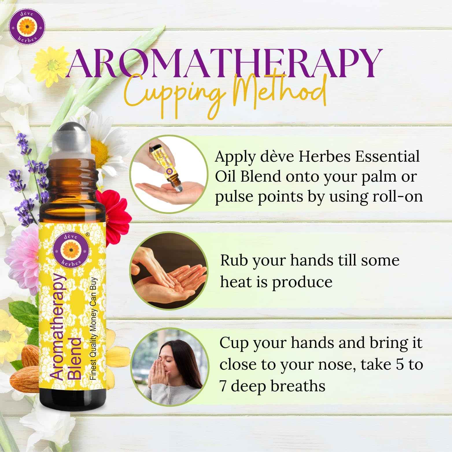 deve herbes orange essential oil roll-on on wrist ready for massage