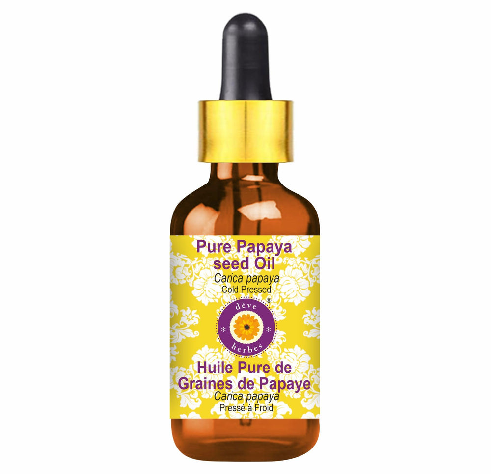 Deve Herbes Papaya Oil 5ml amber glass bottle with glass dropper