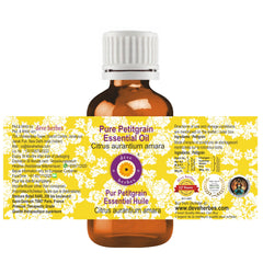 Label detail showing Citrus aurantium Amara on Petitgrain oil
