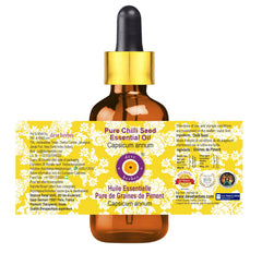 Label on essential oil bottle showing Capsicum annum botanical name