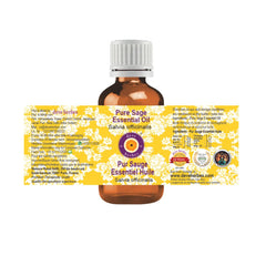 Amber bottle side view of Deve Herbes Sage Essential Oil 10ml