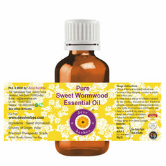 Side view of amber bottle for Sweet Wormwood essential oil 10ml