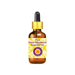 Amber glass bottle of dève herbes Sweet Wormwood Essential Oil with dropper