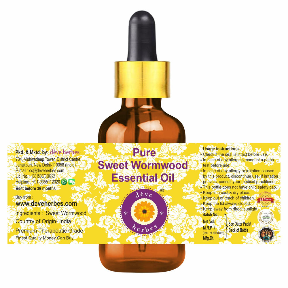 Label showing Artemisia annua — Sweet Wormwood essential oil