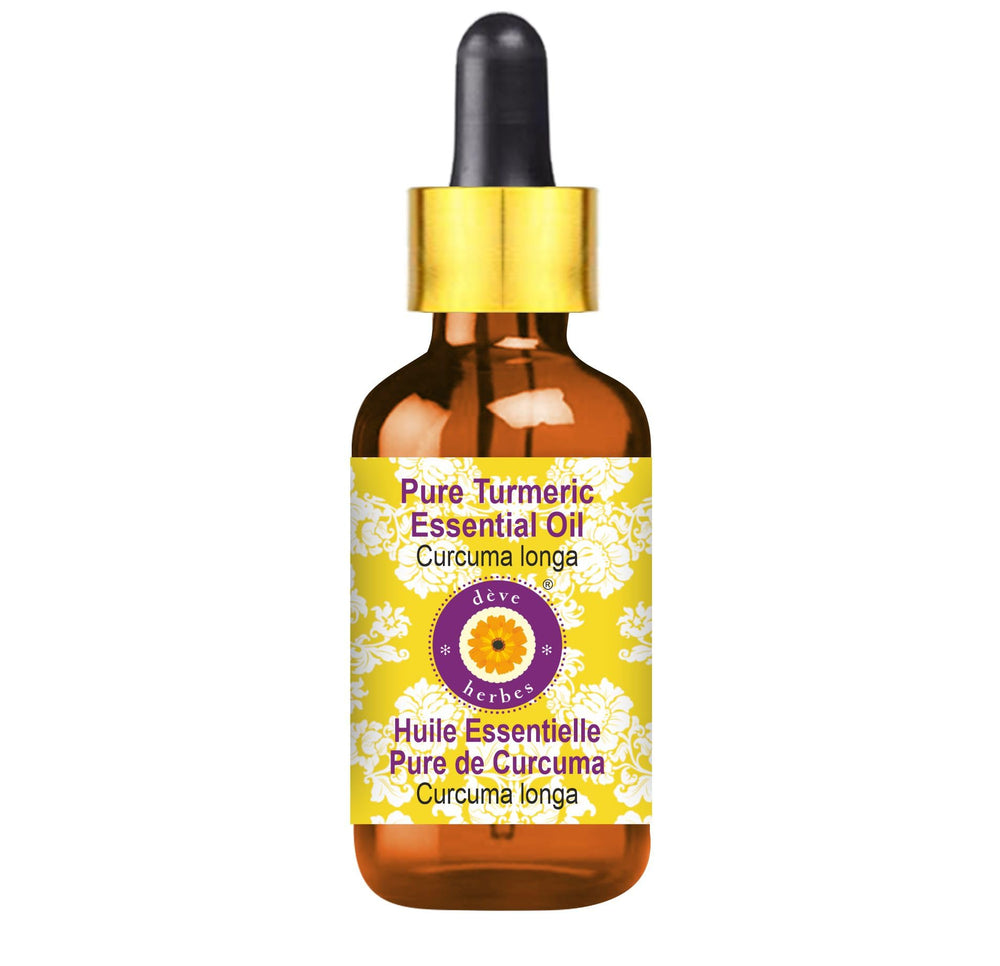 deve herbes Turmeric Essential Oil 5ml amber glass bottle with glass dropper
