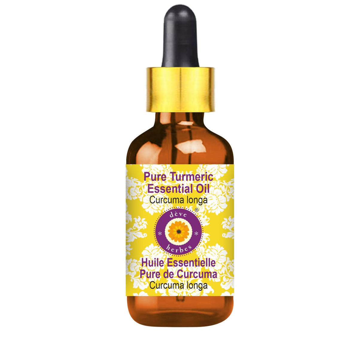 deve herbes Turmeric Essential Oil 5ml amber glass bottle with glass dropper