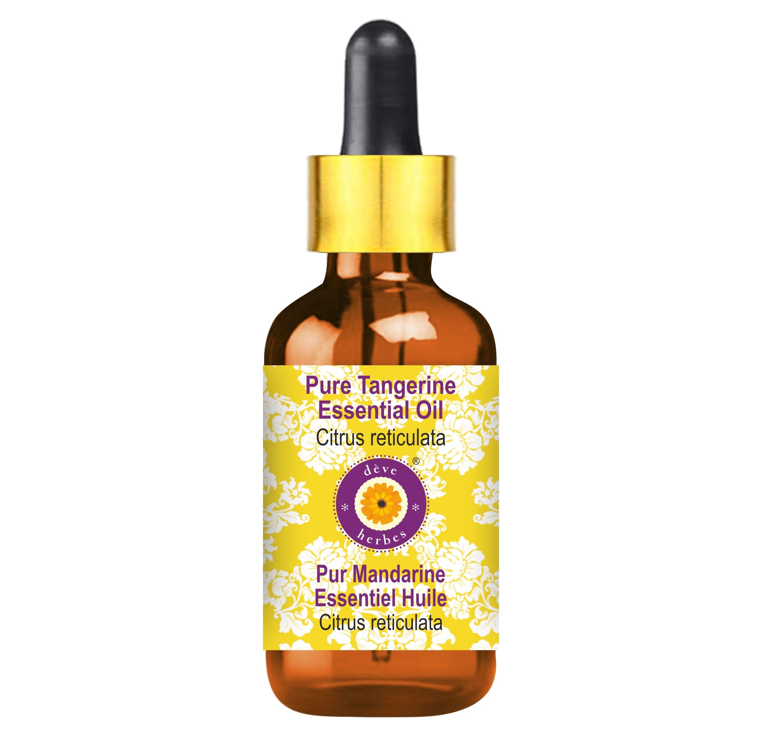 Deve Herbes Tangerine Essential Oil – 15ml amber glass dropper bottle