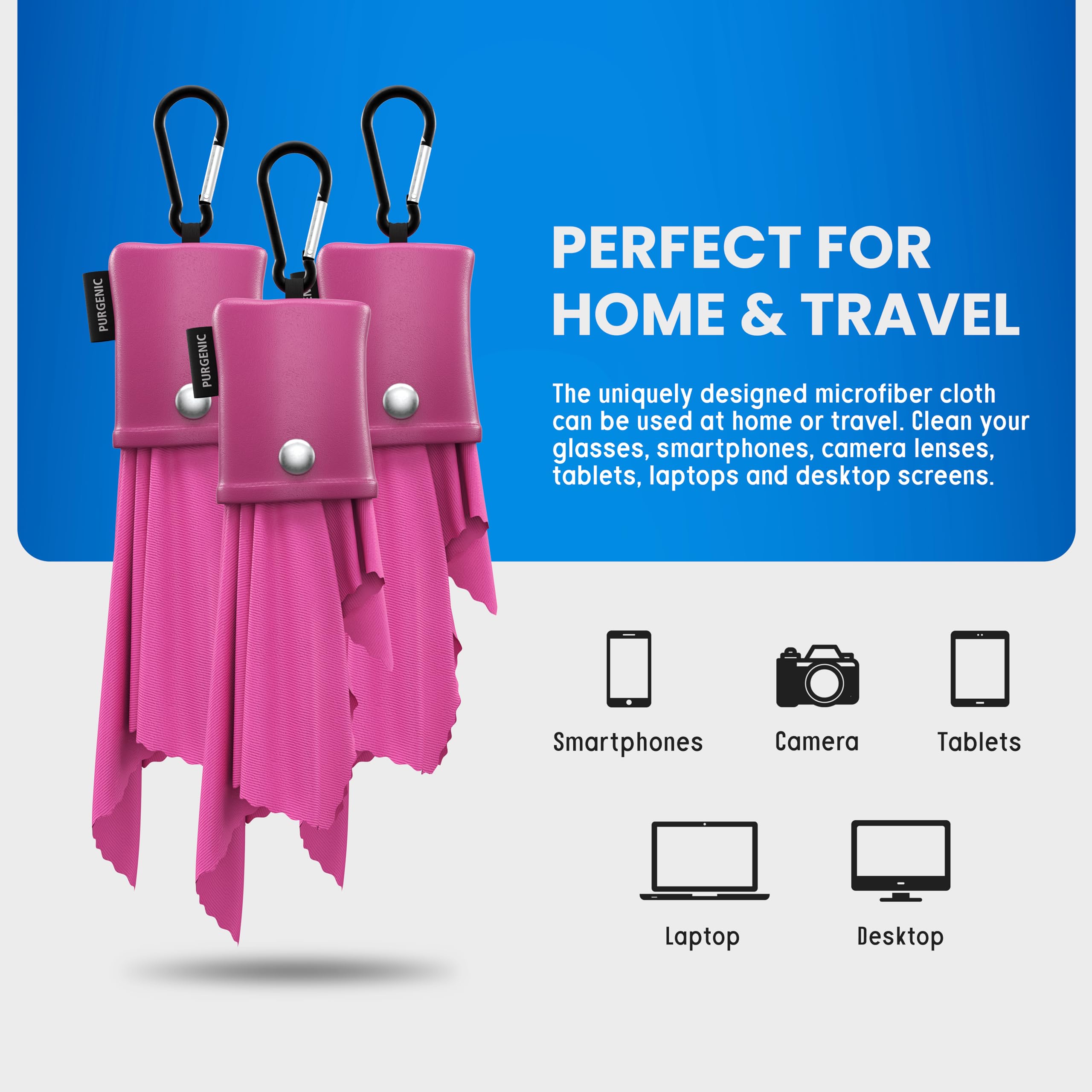 Cleaning cloth for smartphones, tablets, laptops and screens
