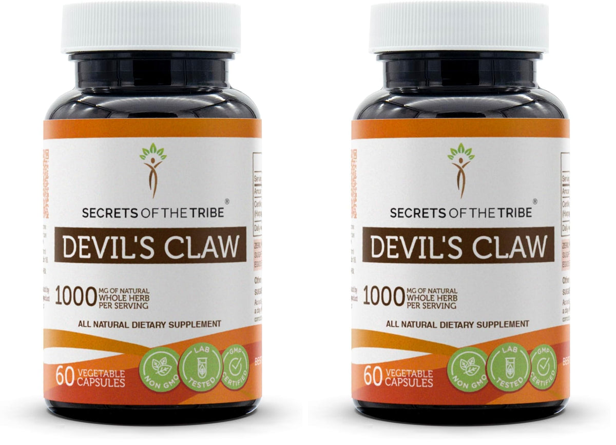 Secrets of the Tribe Devil's Claw bottle with 60 capsules