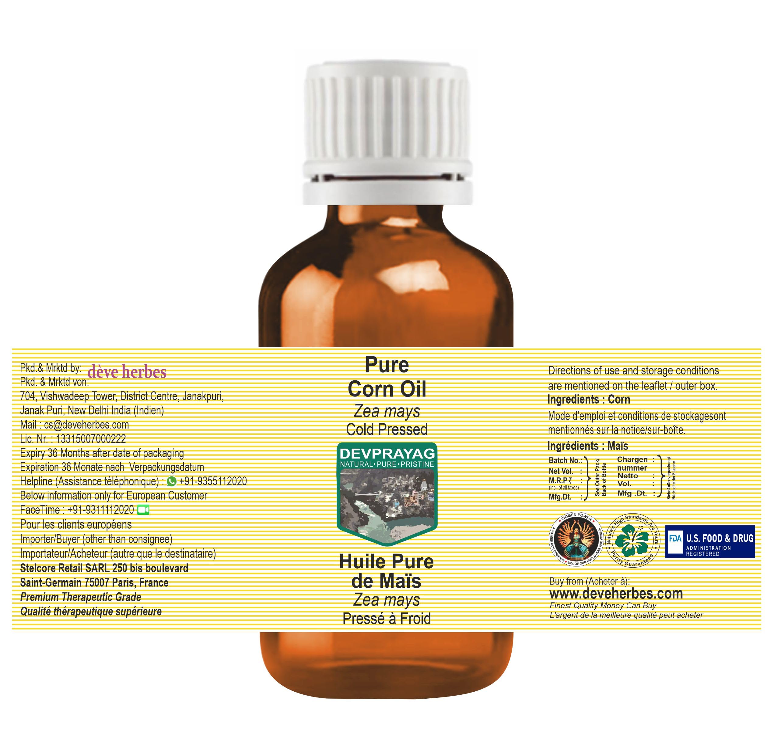 DEVPRAYAG corn oil for hair care supports smoothness and light feel