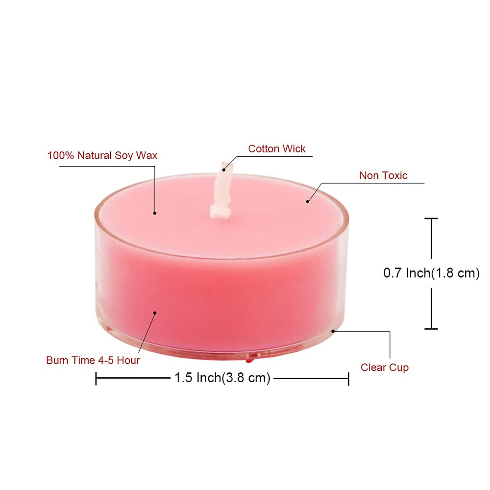 Set of 36 tealight candles for aromatherapy and home decor