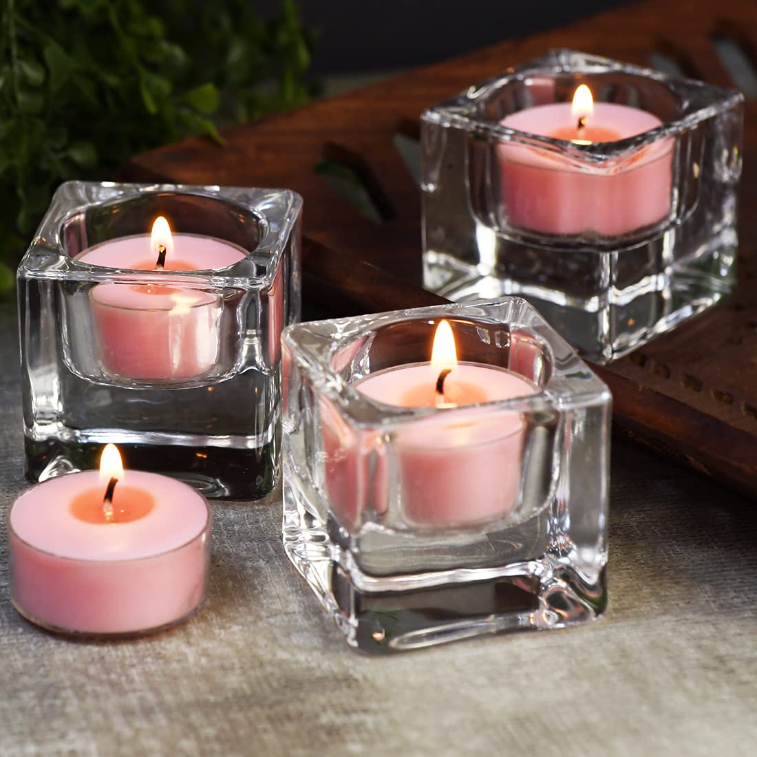 Eco-friendly soy wax tealights with strong rose aroma