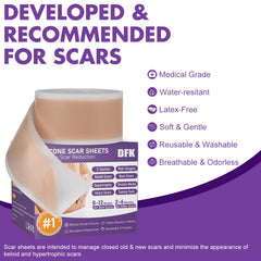 DFK silicone scar sheets easy removal, comfortable daily wear