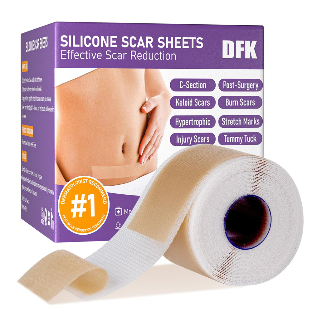 DFK silicone scar sheets roll close-up, soft skin-friendly material for gentle scar care