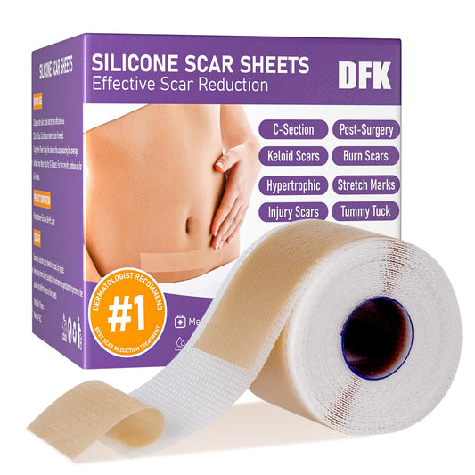 DFK silicone scar sheets roll close-up, soft skin-friendly material for gentle scar care