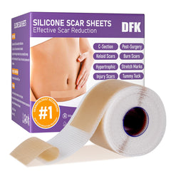 DFK silicone scar sheets roll close-up, soft skin-friendly material for gentle scar care