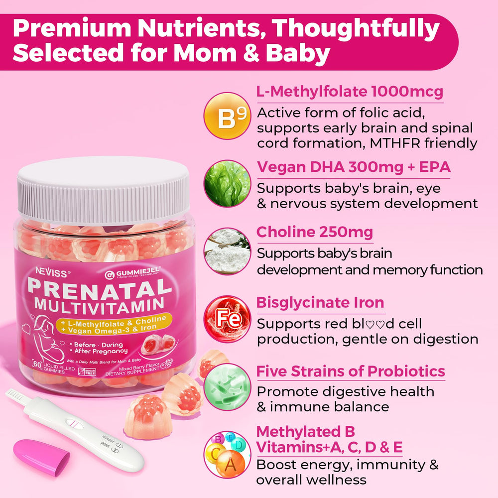 DHA + EPA omega-3 from algae in prenatal gummy