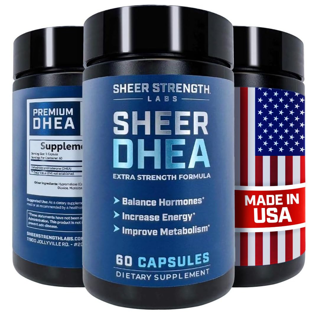Bottle of DHEA 100mg for men – USA serving 60 SV