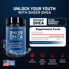 DHEA 100mg packaging for men – US market