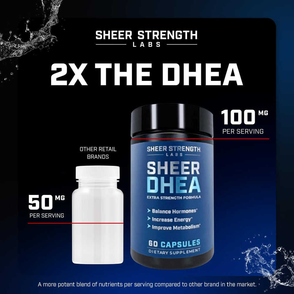 Illustration of testosterone boost from DHEA 100mg