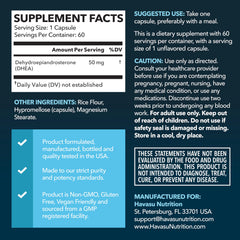 DHEA capsules inside a clear bottle